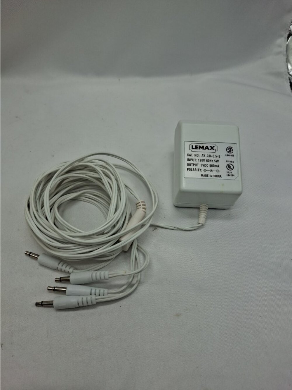 LEMAX Village AC Power Supply Adapter, 4 Outputs- 3V 500mA OEM AY-3D-0.5-E